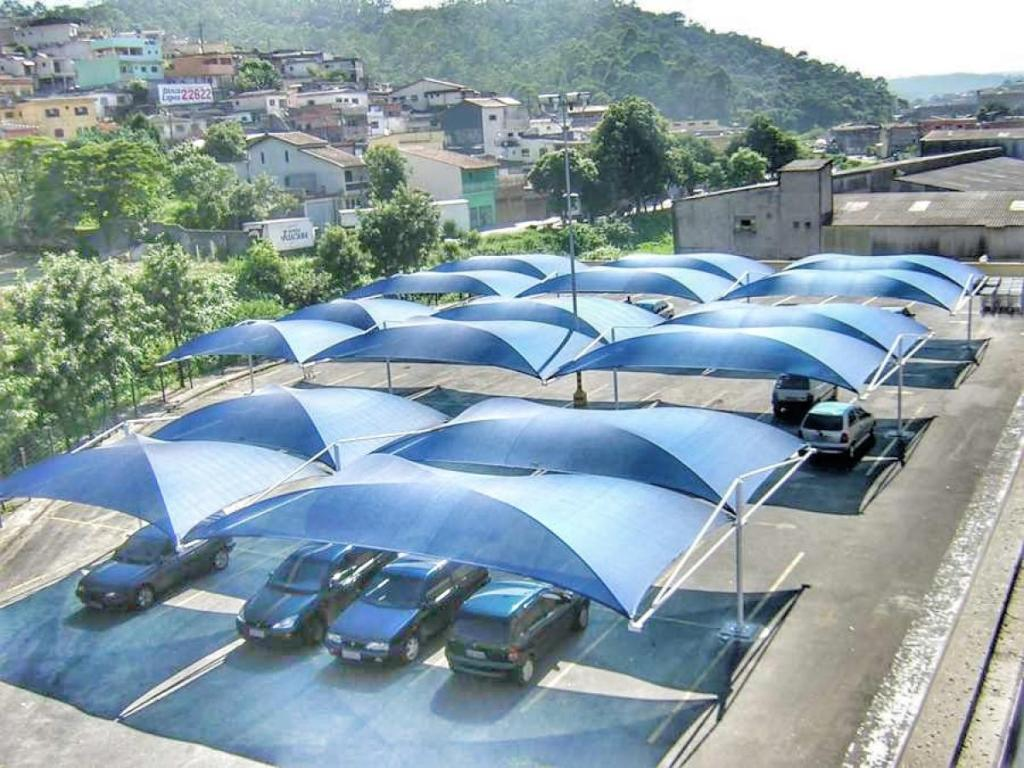 Cobertura para garagem de condomínios com tecidos