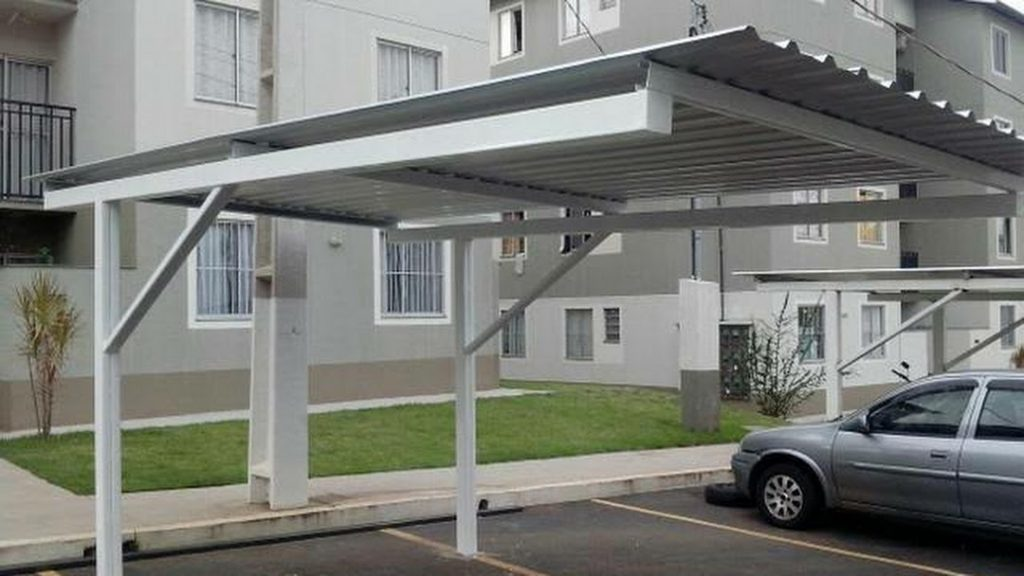 Cobertura garagem telhas em estruturas metálicas