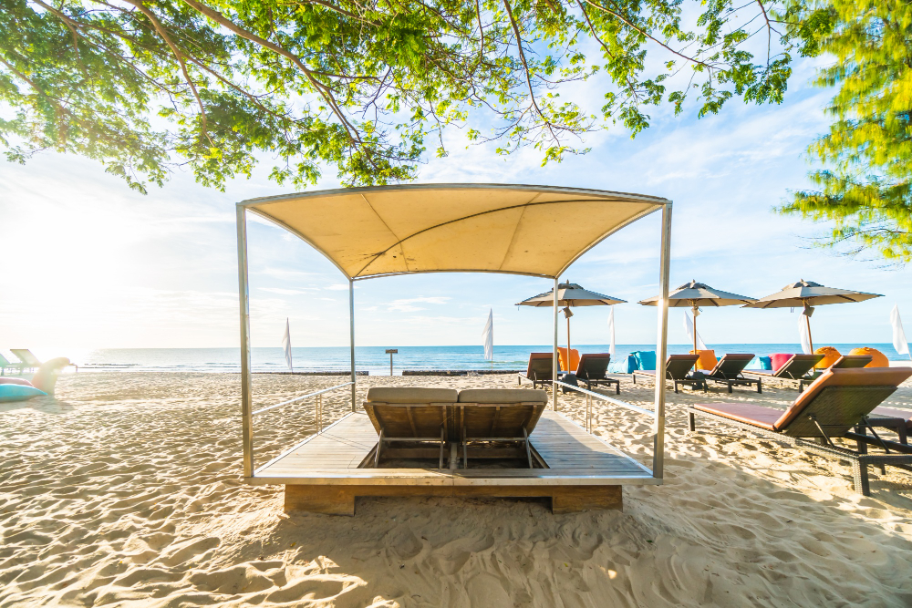 toldo para área externa na praia